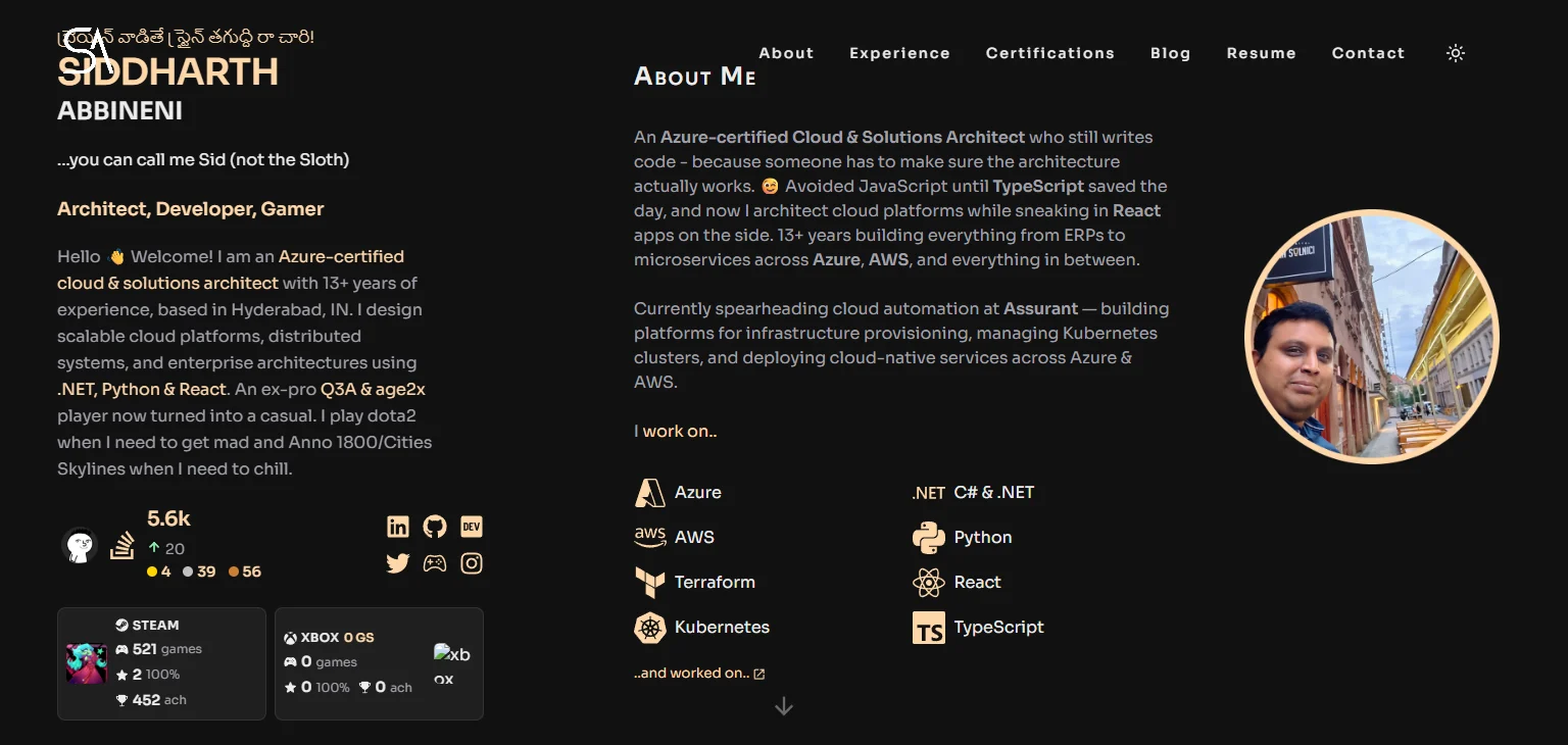 The site this replaces, at 1536×730: a 1080p laptop with Windows at 125%